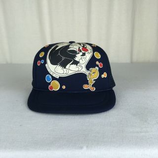 Vintage 1986 Hat Looney Tunes Tweety Bird And Sylvester The Cat Snapback 80’s