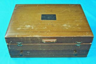 Vintage Antique Old Wooden Empty Box Case Holder Collectable Knives Knife Set