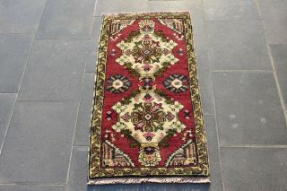 1.  6x3.  1ft Turkish Anatolian Vintage Small Carpet Handmade Antique Oriental Rug