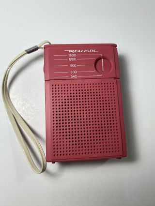 Radio Shack Flavoradio Realistic 12 - 203 Pink Am Transistor Radio Vintage Prop