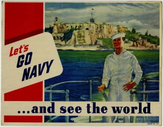 1950s U.  S.  Navy Recruiting Poster Let 