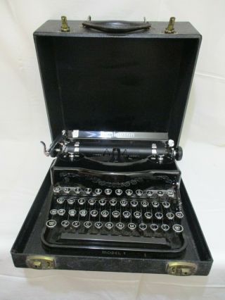 Antique Remington Rand Model 1 Typewriter W/ Case,  Pd161321