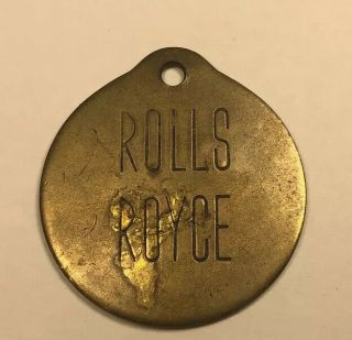 Vintage Brass Rolls Royce Key Chain/fob