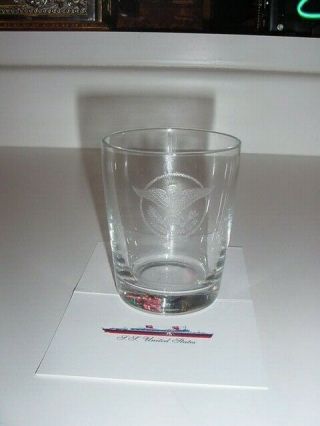 Ss United States Lines Insignia Whiskey - Sour Glass /