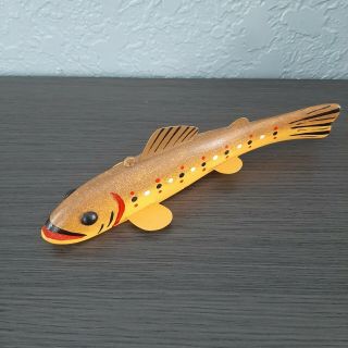 Mike Maxson Brown Trout Fish Decoy Lure Folk Art