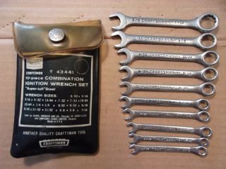 Vintage Craftsman V Series 10 Piece Combination Ignition Wrench Set 9 - 43441 Usa
