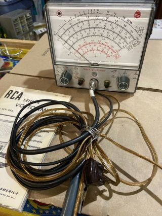 Vintage Rca Senior Voltohmyst Wv - 98a Electronic Meter Tester Multimeter Probe