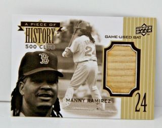 Manny Ramirez 2008 Upper Deck A Piece Of History 500 Club Game Bat Red Sox