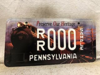 1998 Pennsylvania Protect Our Heritage Sample License Plate