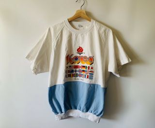 Vintage Seoul Korea Olympics Color Block T Shirt 1988 Sz Large