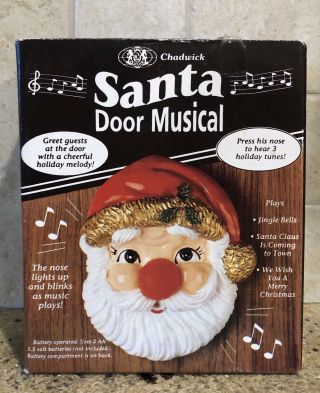 Vintage Santa Claus Musical Door Bell By Chadwick W Box Euc