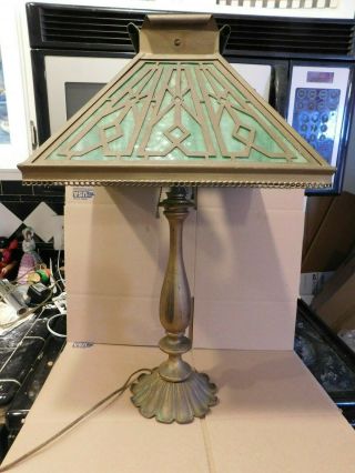 Vintage/antique Slag Glass Double Socket Table Lamp