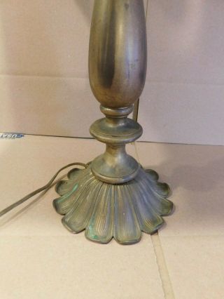 VINTAGE/ANTIQUE SLAG GLASS DOUBLE SOCKET TABLE LAMP 2