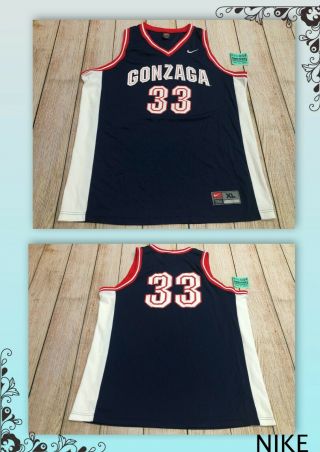 Vintage Vtg Nike Gonzaga Bulldogs Basketball Jersey Men Xl Xlarge 33 Ncaa❄️h11