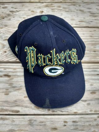 Nwt Vintage 90s Green Bay Packers Drew Pearson Old English Pro Snapback Hat