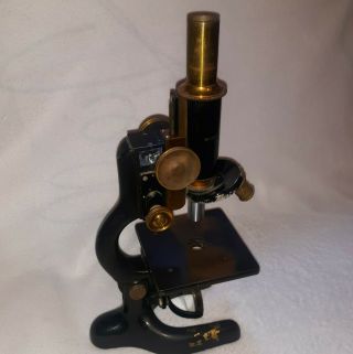 Vintage Antique Bausch & Lomb Rochester Ny 1915 Microscope