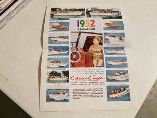 1952 Chris Craft Dealer Brochure Runabout Cruiser Rocket Literature