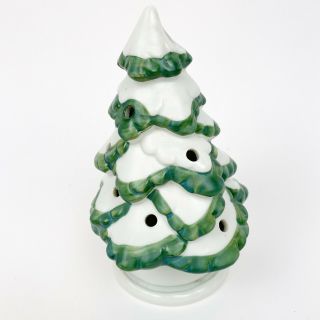 Vintage Hand Painted Fitz Floyd Porcelain Christmas Tree Candle Holder Japan FF 2