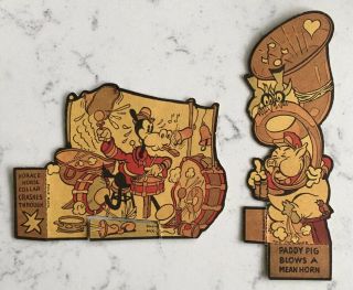 Vintage Walt Disney Band Cereal Premium Cardboard Cutout Figures Paddy Pig Horse