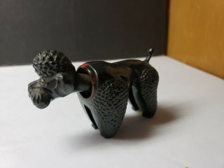 Vintage 1960s Hard Plastic Toy Black Poodle Dog Bobble Head Nodder