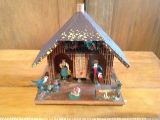 Vintage West Germany German Weather House Chalet Toggili Thermometer Collectible