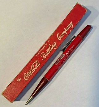 S1) Vintage Drink Coca Cola Mechanical Pencil Dur - O - Lite Fulton & Hickman Ky Box