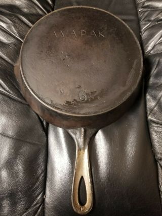 Antique Wapak Cast Iron Skillet Frying Pan 6 Good Shape Shipp