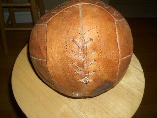 Vintage Antique Kick - Off Leather Football Soccer Ball England 12 Panel