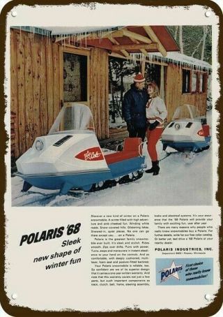 1968 Polaris Colt Snowmobile / Snow Machine Vintage Look Decorative Metal Sign