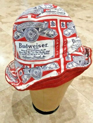 Vintage Budweiser Beer Bud Light Bucket Hat Cap All Over Print Unisex One Size