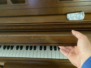 Antique Rudolf - Wurlitzer Upright Piano With Bench,  Wood Finish,  Acoustic.