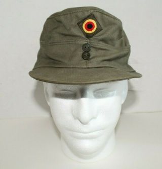Vintage German Military Field Hat G.  U.  F.  Brand Gr.  60 Olive