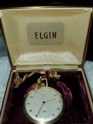 Vintage Antique 10k Gold Filled Elgin Pocket Watch 15 Jewels