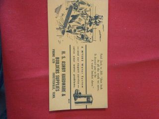 Vintage F E Myers Water System Ink Blotter Ashby Hardware Fayetteville,  Tn Cow
