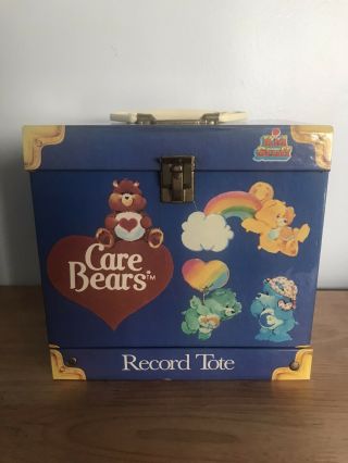 Vintage 1984 Care Bears Record Tote/box To Hold Small Records 8x8x5