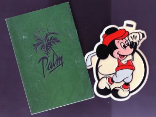 Vintage Mickey Mouse,  Disney World Resort,  Bag Tag And Palm Course Scorecard