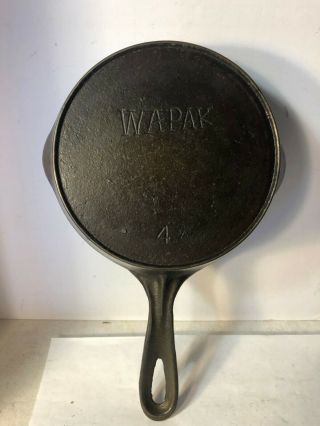 Wapak Cast Iron Skillet No.  4 Heat Ring - Antique Pan