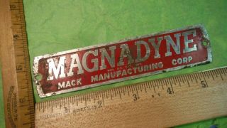Ay24 Magnadyne Mack Manufacturing Corp Equipment Advertising Tag Vintage 1950s