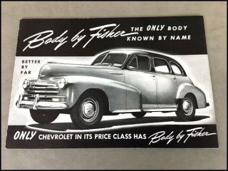 1947 Chevrolet Fisher Body Vintage Car Sales Brochure