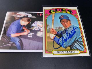 Ron Santo Chicago Cubs Autographed Signed 1972 Topps Auto