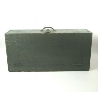 Antique Vtg Carpenters Wood Tool Box Saw Carrying Case Chest 33x16x9 Primitive