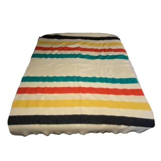 Golden Dawn 100 Wool Blanket Horizontal Stripes Pendleton Style USA MADE 2
