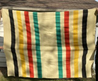 Golden Dawn 100 Wool Blanket Horizontal Stripes Pendleton Style USA MADE 3