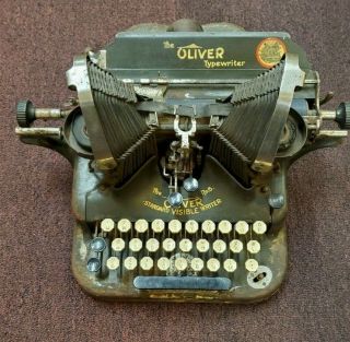 Antique Oliver No.  5 Batwing Typewriter Or Restoration