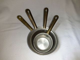Vintage Tagus Set of 4 Copper & Brass Measuring Cups 2,  4,  8 Ounce Portugal 3