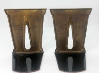 Vintage Solid Brass BOOKENDS Made In Israel Symbolic Design 3