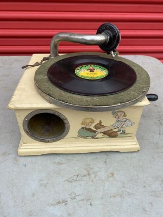 Antique Little Tots Childrens Phonograph Victrola