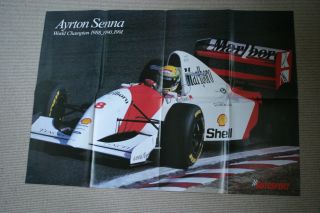Ayrton Senna F1 Vintage Poster Mclaren F1 Shell Gp Champion Brazil