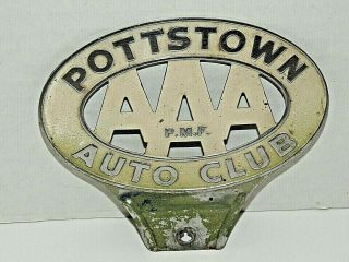 Aaa Pottstown Auto Club P.  M.  F.  Vintage License Plate Topper,