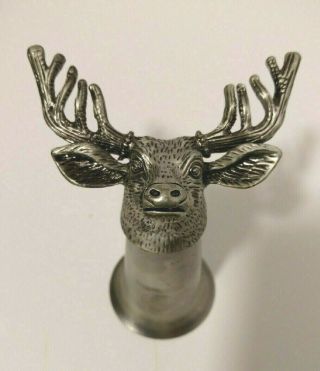 Jagermeister Pewter Deer Head Shot Glass Buck Stag Vintage